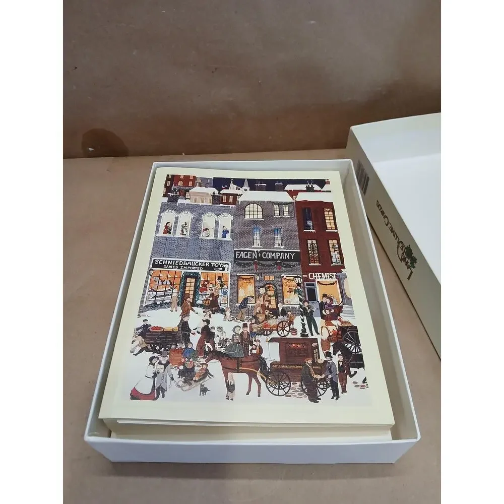 Vintage 1994 Lang Deluxe Christmas Cards Boxed Set In Memory of Dickens Embossed